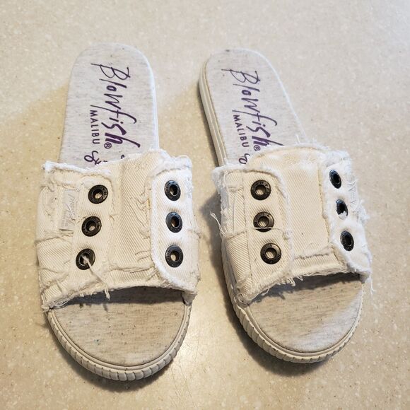 Blowfish Malibu Slides White foam Ginah White Sandal Size 8 - Picture 1 of 6